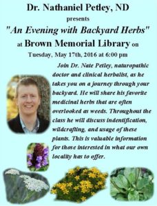 An Evening with Backyard Herbs